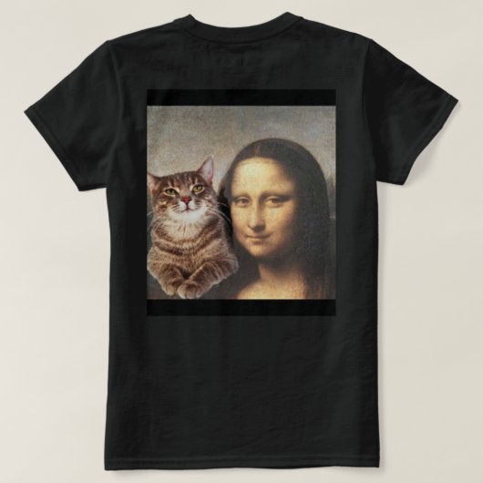 T-shirt Copine de Mona Lisa et de chat (Design dos)