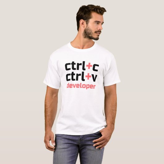 T-shirt Copy Paste Developer - Ctrl C Ctrl V Coder (Devant entier)