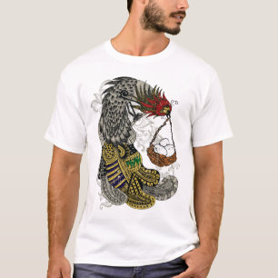 T-shirt Coq Abstrait avec panier d'oeufs