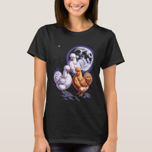 T-shirt Coq animal de ferme 3 poules lune hurlante fermier