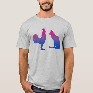 T-shirt Coq bisexuel et chaton