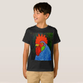 T-shirt Coq bleu 14 (Devant entier)