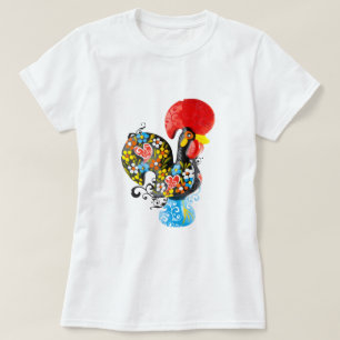 T-shirt Coq célèbre de Barcelos Nr 06 - édition florale