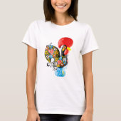 T-shirt Coq célèbre de Barcelos Nr 06 - édition florale (Devant)