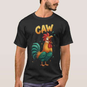 T-shirt Coq Chantant Illustration Drôle de Poulet Animal d