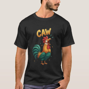 T-shirt Coq Chante Illustration Drôle de Poulet Animal de