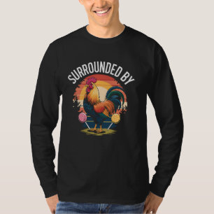 T-shirt Coq Chicken Farmer Funny Retro Sunset Farm Gif