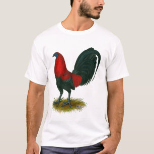 T-shirt Coq de combat américain :  Rouge Brown