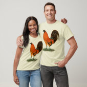 T-shirt Coq de combat Ginger Rouge (Unisexe)