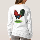 T-shirt Coq de combat : Rouge foncé (Dos)
