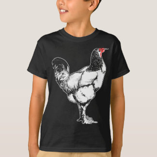 T-shirt Coq de ferme vintage design minimaliste de poulet