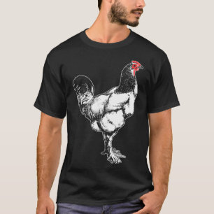 T-shirt Coq de ferme vintage design minimaliste de poulet