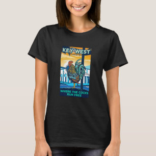 T-shirt Coq de Key West Floride Drôle Où la poule R