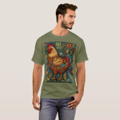 T-shirt Coq de poulet chic rétro (Devant entier)
