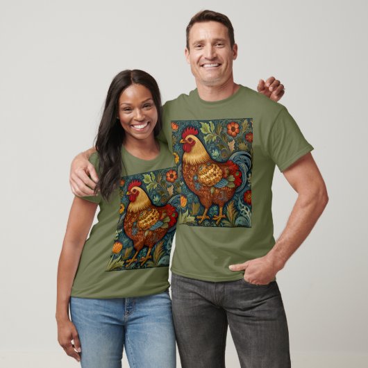 T-shirt Coq de poulet chic rétro (Unisexe)