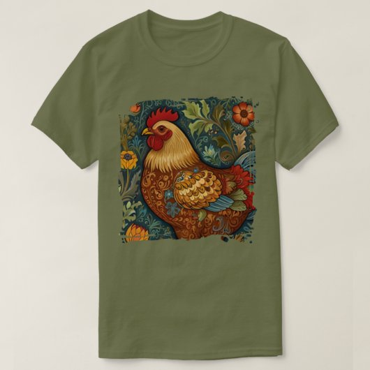 T-shirt Coq de poulet chic rétro (Design devant)