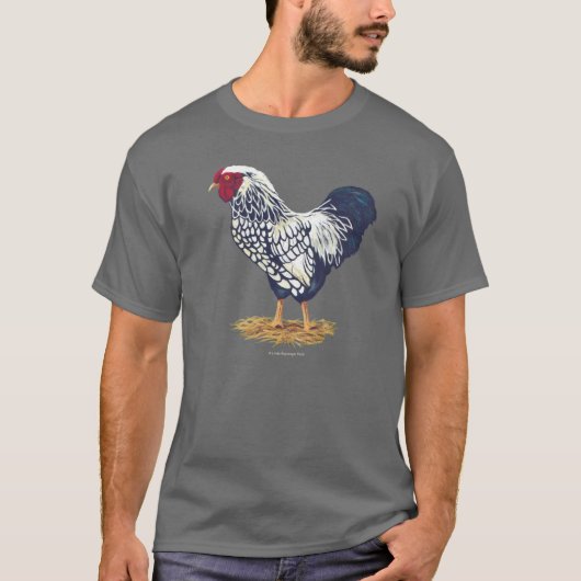 T-shirt Coq de Wyandotte lacé par argent (Devant)