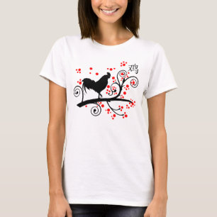 T-shirt Coq et arbre du Nouvel An chinois