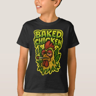 T-shirt Coq Ked Fumant De L'Herbe Pierre