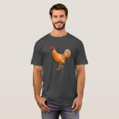 T-shirt Coq orange coloré (Devant entier)