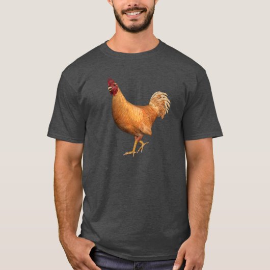 T-shirt Coq orange coloré (Devant)