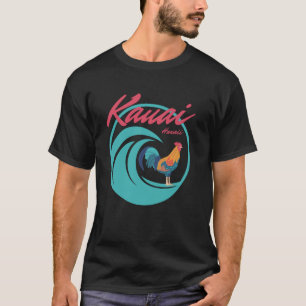 T-shirt Coq poulet surf vague café Kauai Hawaï Gard