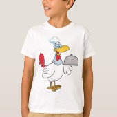 T-shirt Coq servant de la nourriture (Devant)