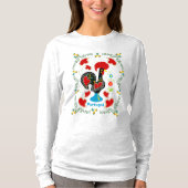 T-shirt Coq traditionnel du Portugal en noir (Devant)