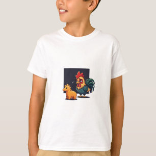 T-shirt Coq triste et enfants dinosaures minuscules