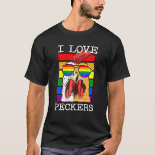 T-shirt Coqs Je Aime Les Coqs Gay Lgbt Arc-en-ciel Poulett
