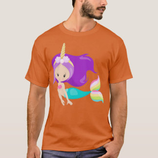 T-shirt Coque de cheveux mignonne de sirène de la licorne