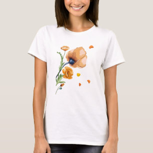 T-shirt Coquelicot aquarelle orange 