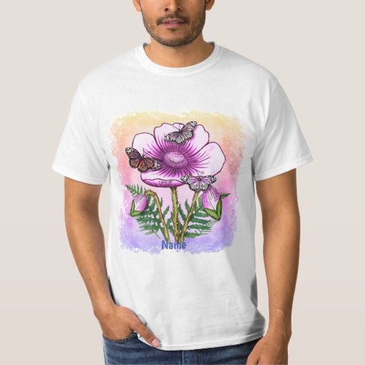 T-shirt Coquelicot Rose Papillon (Devant)