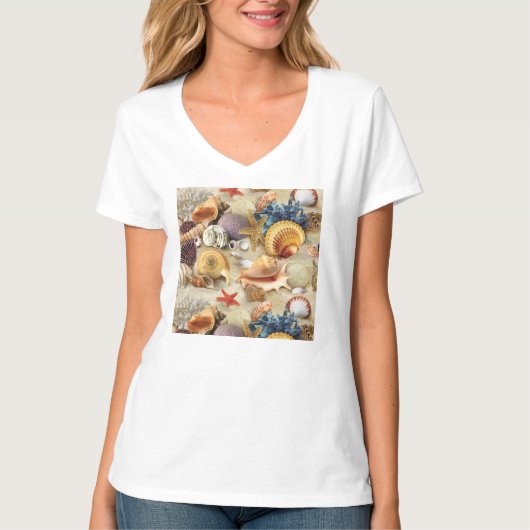 T-shirt Coques de mer sur la plage (Devant)