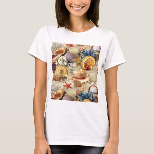 T-shirt Coques de mer sur la plage (Devant)