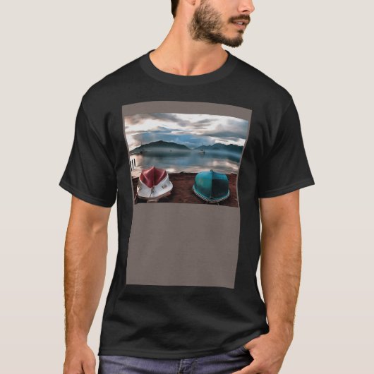 T-shirt Coques des bateaux et Marmaris Hiver Paysage de la (Devant)
