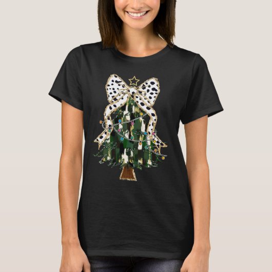 T-shirt Coquette Arbre de Noël Petit Bow (Devant)