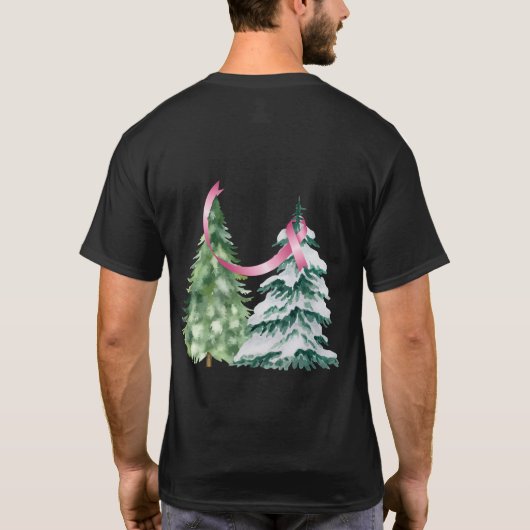 T-shirt Coquette Arbre de Noël, Sensibilisation au cancer (Dos)