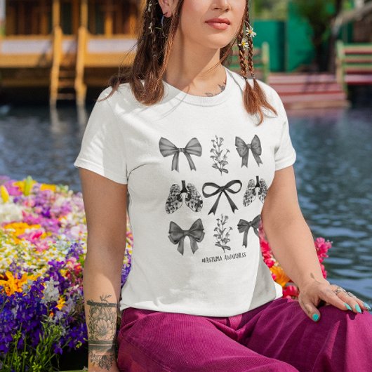 T-shirt Coquette Asthme Sensibilisation Alarme B&W