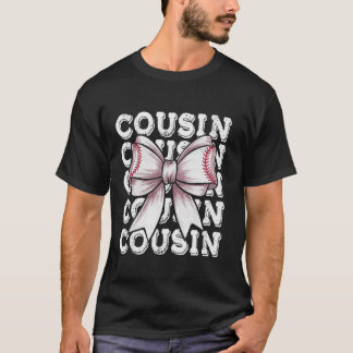 T-shirt Coquette Baseball COUSIN Correspondance Family Bow