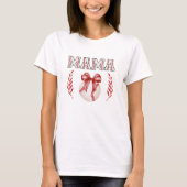 T-shirt Coquette Baseball Mama Red Bow Custom Back Numéro (Devant)