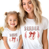 T-shirt Coquette Baseball Mama Red Bow Custom Back Numéro