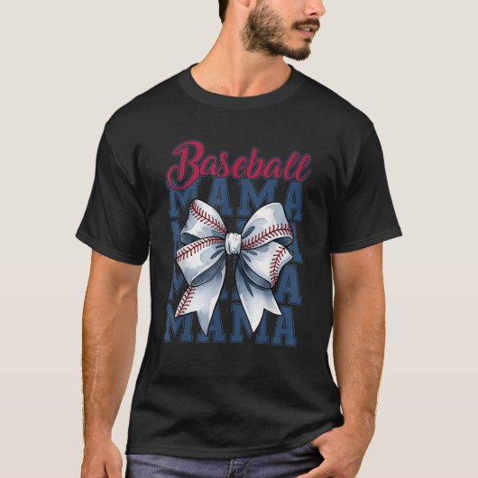 T-shirt Coquette Bow Baseball Maman Mama Jeu Jour tendance (Devant)