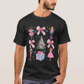 T-shirt Coquette Bow Christmas Nutcracker Ballet Festive W (Devant)