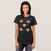 T-shirt Coquette Bow Citrouille Jack-o'-lantern saison Éff (Devant entier)