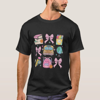 T-shirt Coquette Bow Étudiante Joyeux Premier Jour Retour