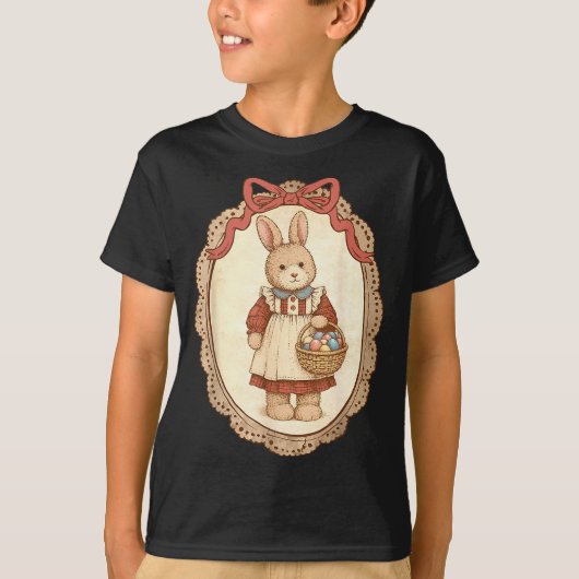 T-shirt Coquette Bow Funny Bunny Eggs Rabbit Happy Easter (Devant)