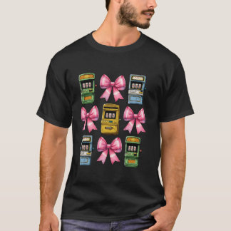 T-shirt Coquette Bow machine à sous Jeu Joueur Moines