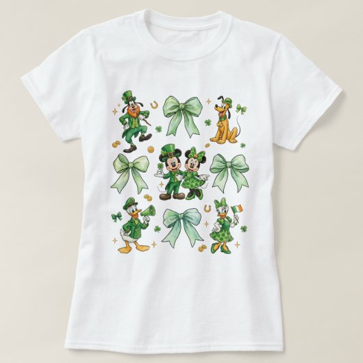 T-shirt Coquette Bow Mickey et ses amis Saint-Patrick (Design devant)