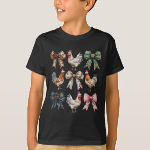 T-shirt Coquette Bow Poulet de Noël ferme Animal mignonne 